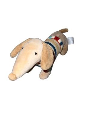 Creative Co-Op Plush Dachshund Dog Puppy Striped Sweater Toy 2021